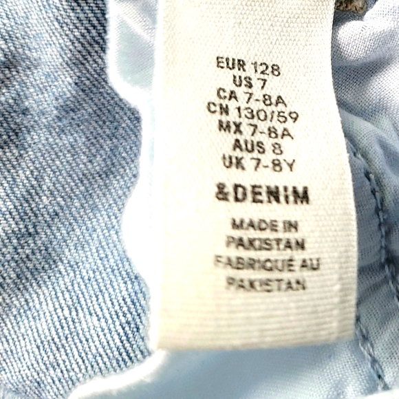 H&M Girls Bib Overall Jeans Size 7 - Picture 13 of 13